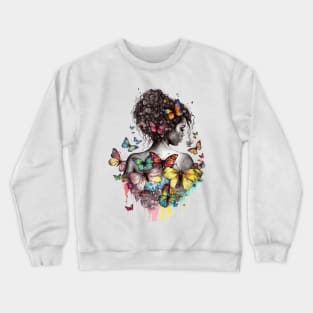 Butterfly Black Girl #4 Crewneck Sweatshirt